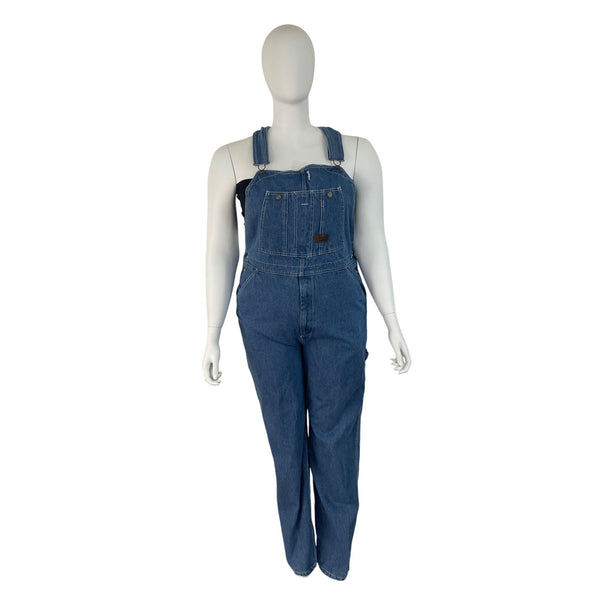Walls Womens Blue Denim Overalls Relaxed Fit Adjustable Straps Workwear Sz 40x34
