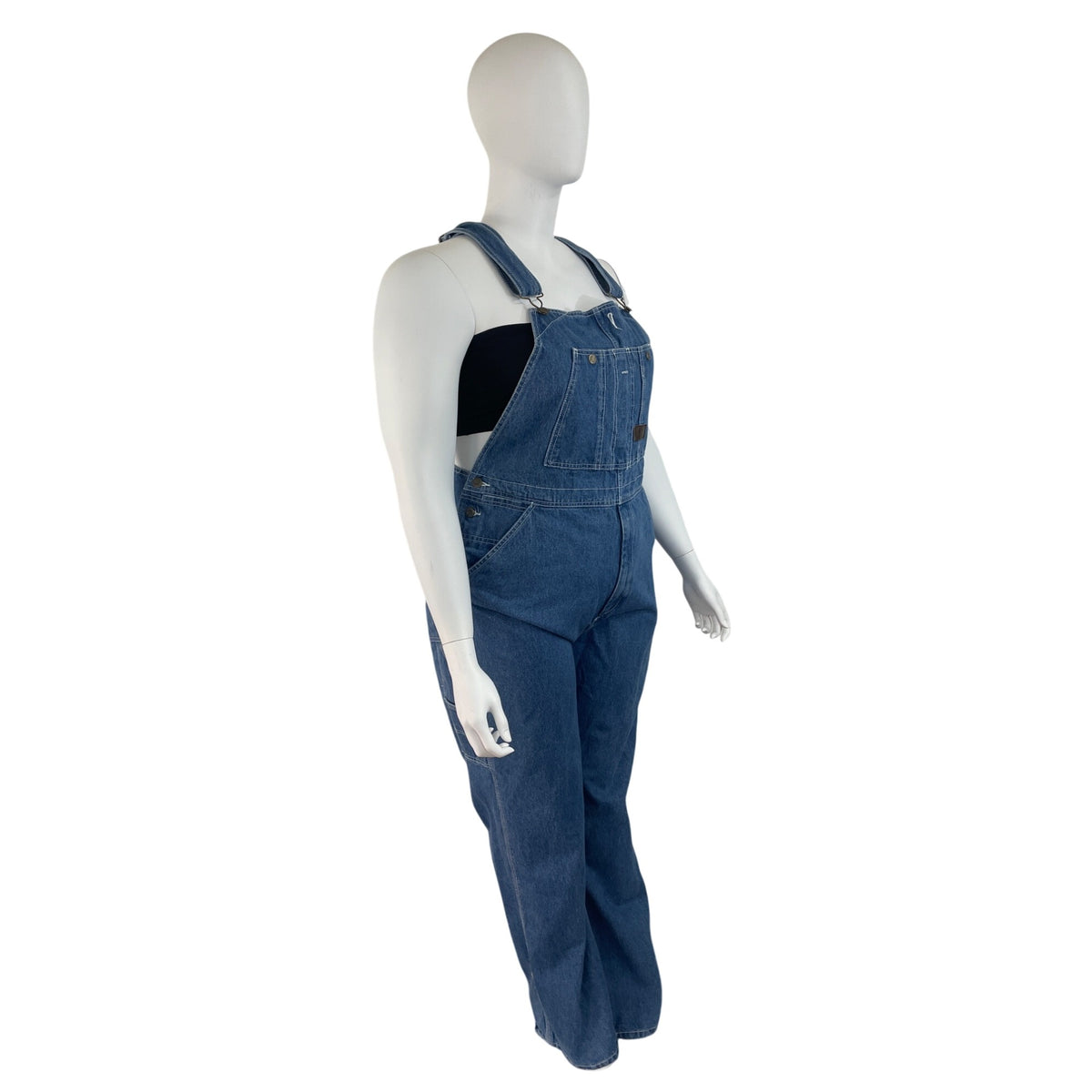 Walls Womens Blue Denim Overalls Relaxed Fit Adjustable Straps Workwear Sz 40x34