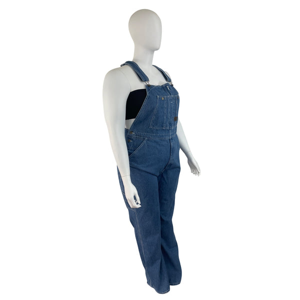 Walls Womens Blue Denim Overalls Relaxed Fit Adjustable Straps Workwear Sz 40x34