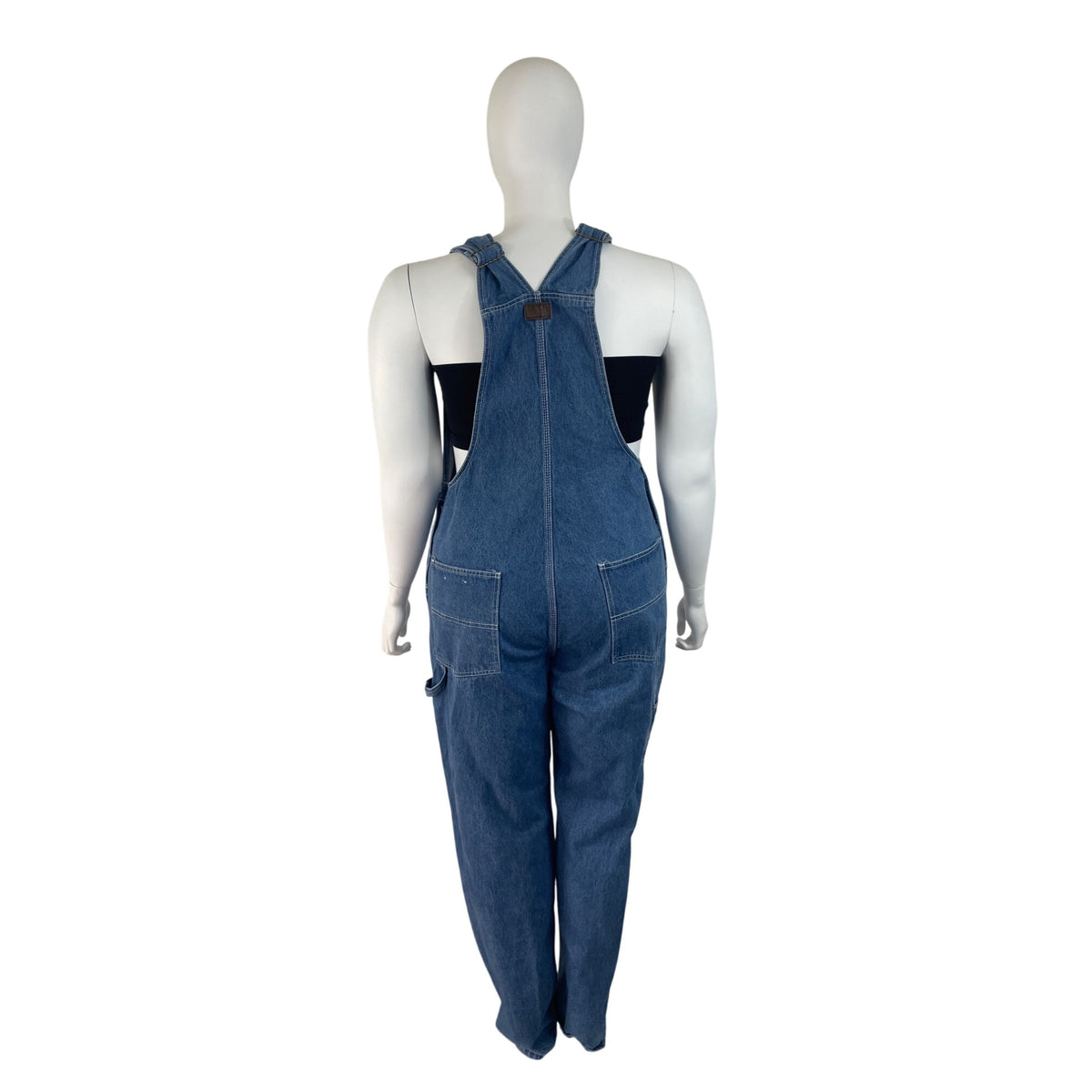 Walls Womens Blue Denim Overalls Relaxed Fit Adjustable Straps Workwear Sz 40x34