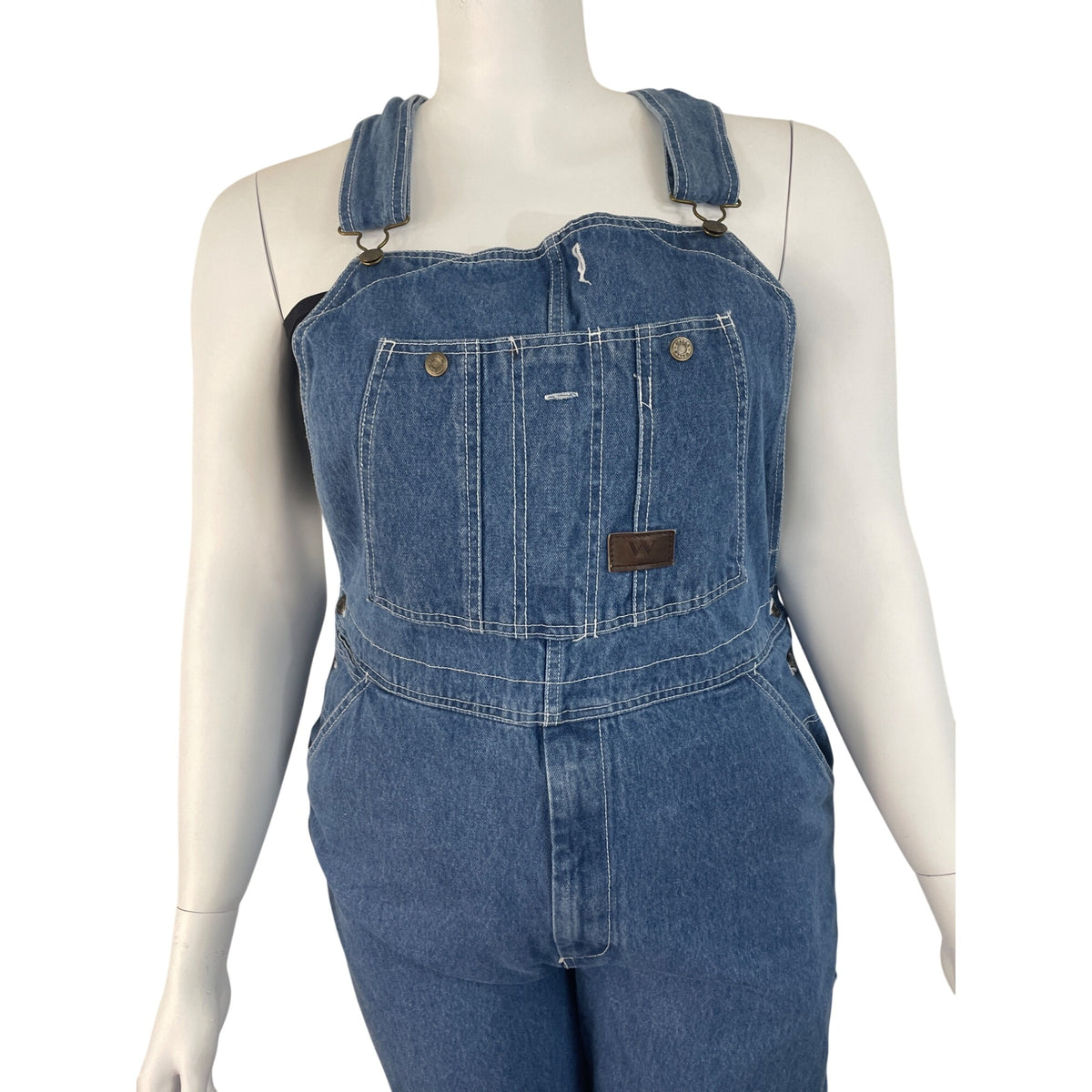 Walls Womens Blue Denim Overalls Relaxed Fit Adjustable Straps Workwear Sz 40x34