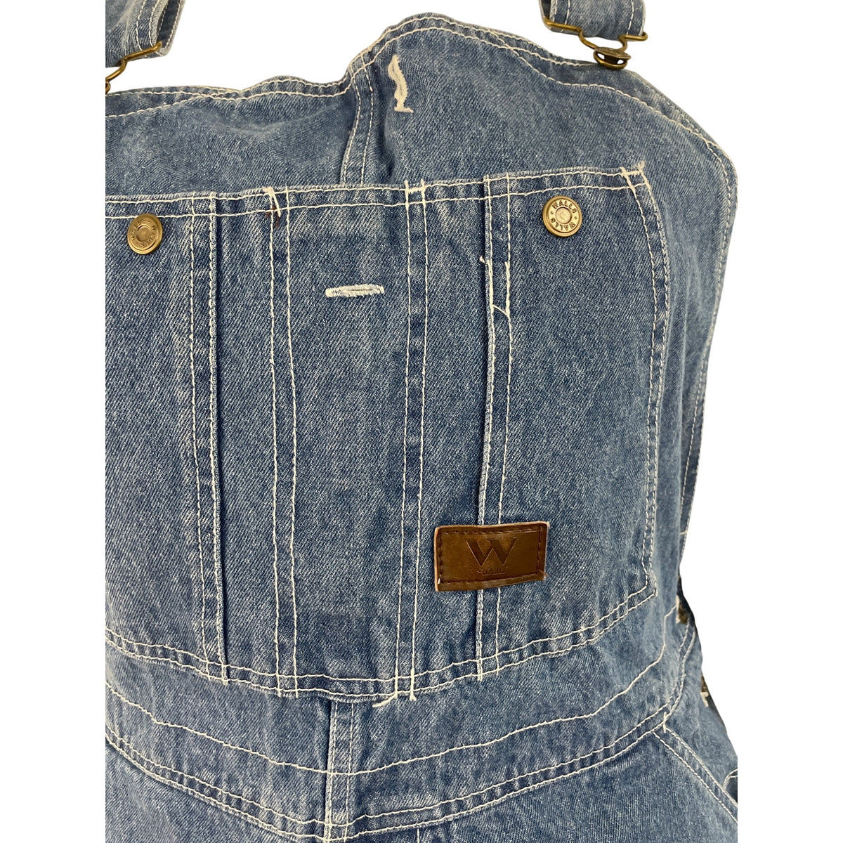 Walls Womens Blue Denim Overalls Relaxed Fit Adjustable Straps Workwear Sz 40x34