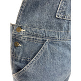 Walls Womens Blue Denim Overalls Relaxed Fit Adjustable Straps Workwear Sz 40x34