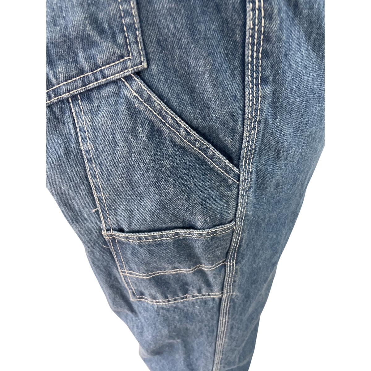 Walls Womens Blue Denim Overalls Relaxed Fit Adjustable Straps Workwear Sz 40x34