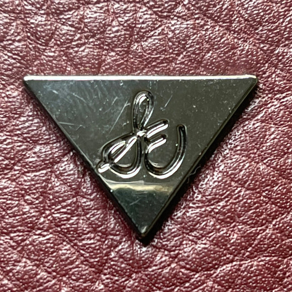 Sam Edelman Women’s Burgundy Suede & Leather Braided Handles Tassel Tote Bag