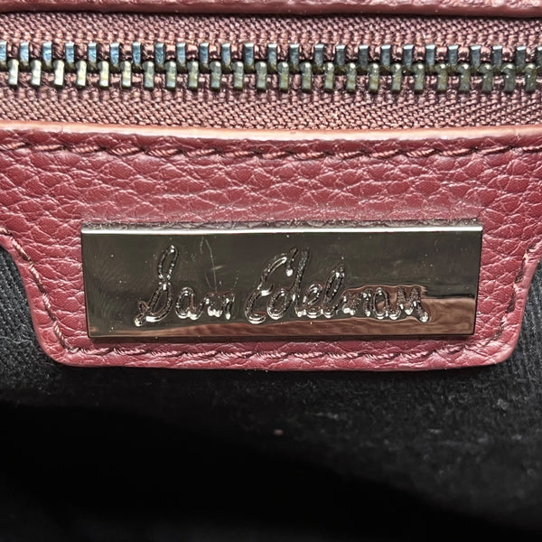 Sam Edelman Women’s Burgundy Suede & Leather Braided Handles Tassel Tote Bag