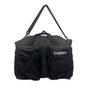 Forbes Black Nylon Mesh Pocket Zip Closure Travel Adjustable Strap Duffel Bag
