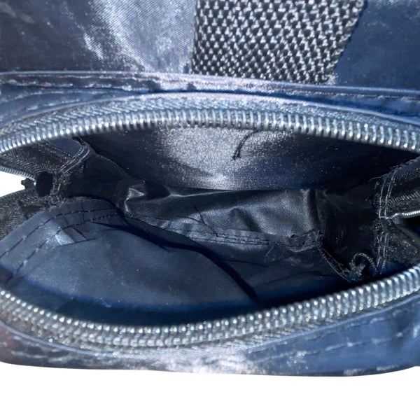 Forbes Black Nylon Mesh Pocket Zip Closure Travel Adjustable Strap Duffel Bag