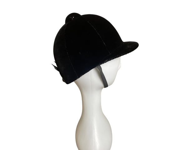 Stombock Saddlery Vintage Velvet Equestrian Riding Helmet Black Horse Show Cap