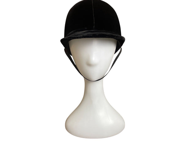 Stombock Saddlery Vintage Velvet Equestrian Riding Helmet Black Horse Show Cap