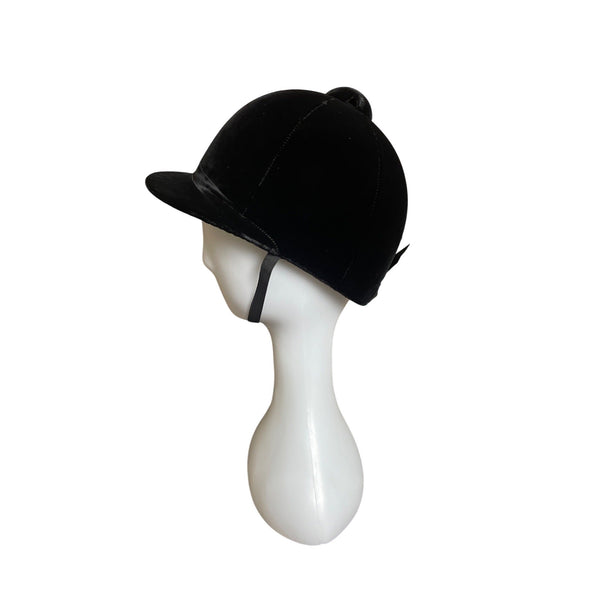 Stombock Saddlery Vintage Velvet Equestrian Riding Helmet Black Horse Show Cap