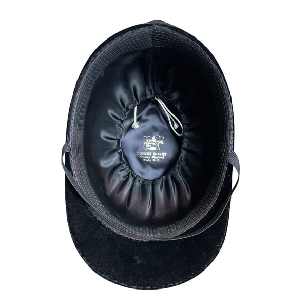 Stombock Saddlery Vintage Velvet Equestrian Riding Helmet Black Horse Show Cap