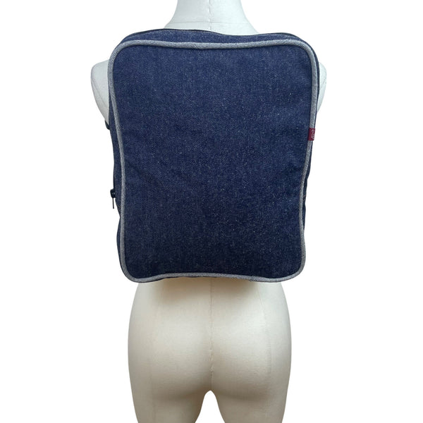 Levis Women’s Blue Denim With Suzan Briganti Inner Print Lining Backpack Sz M