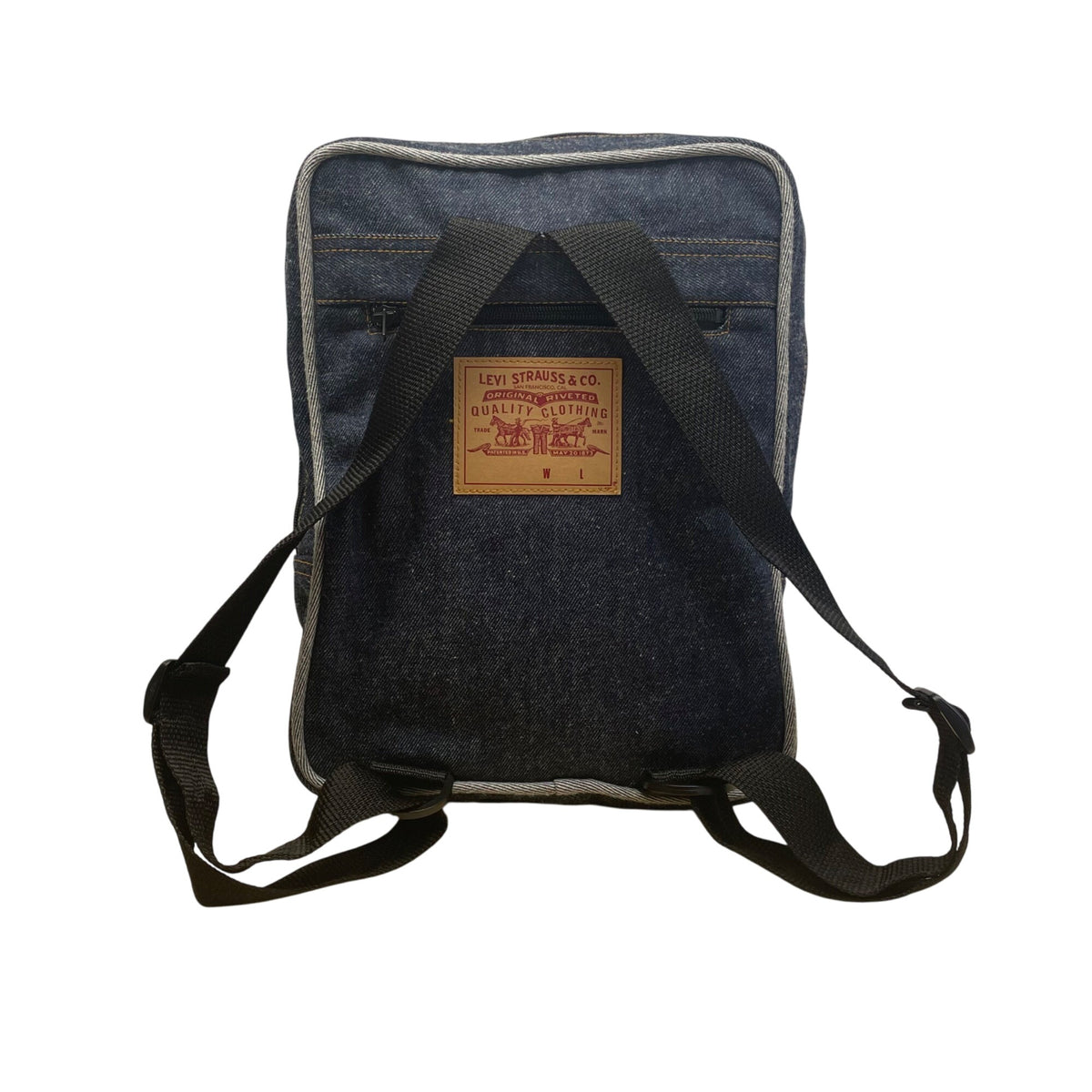 Levis Women’s Blue Denim With Suzan Briganti Inner Print Lining Backpack Sz M