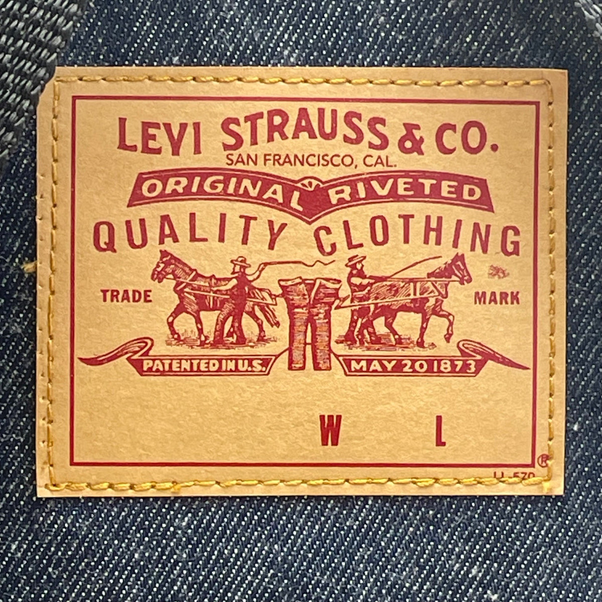 Levis Women’s Blue Denim With Suzan Briganti Inner Print Lining Backpack Sz M
