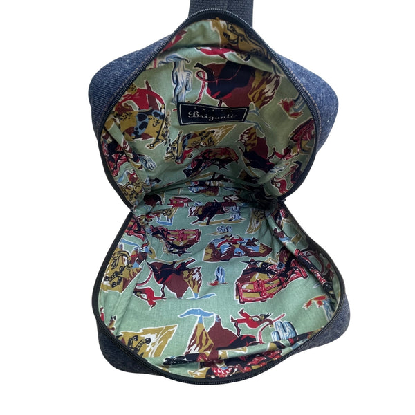 Levis Women’s Blue Denim With Suzan Briganti Inner Print Lining Backpack Sz M