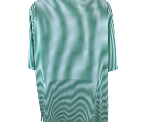 Donald Ross Mens Green Stripe Polo Shirt Classic Fit Lightweight Breathable New XL