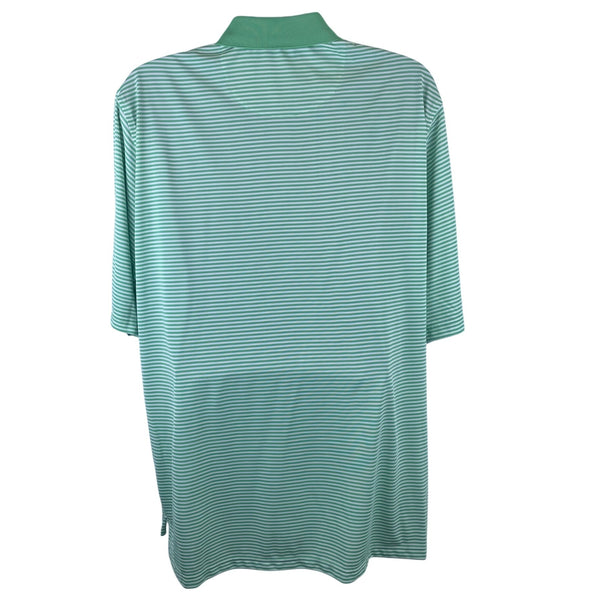 Donald Ross Mens Green Stripe Polo Shirt Classic Fit Lightweight Breathable New XL