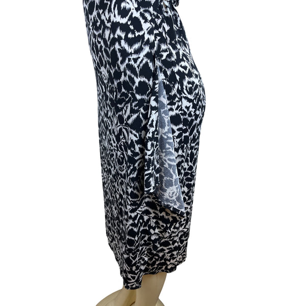 BCBG Maxazria Womens Black & White Wrap Dress Size M