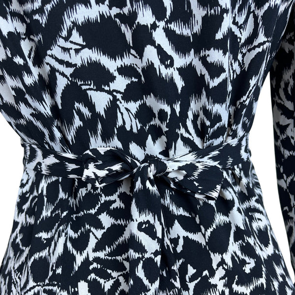 BCBG Maxazria Womens Black & White Wrap Dress Size M