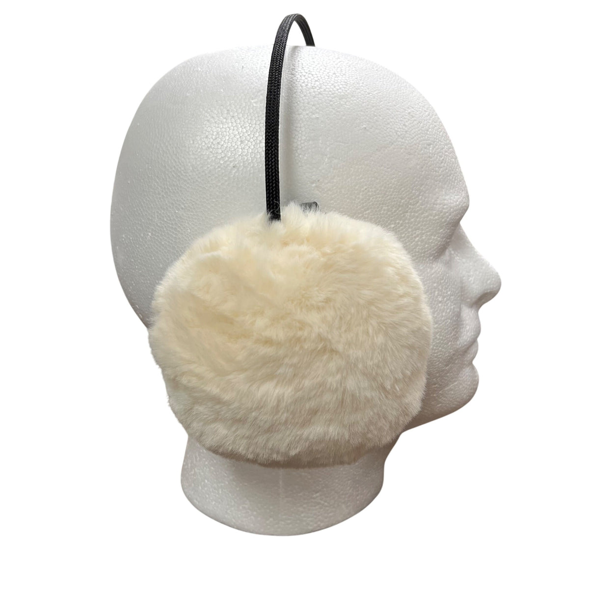 Vince Camuto Womens Cream Faux Fur Earmuffs Adjustable Cozy Headband One Size