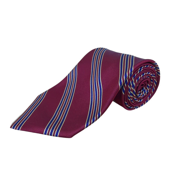 Vintage Brooks Brother Burgundy Striped Silk Tie Classic Design 58 Inches Long