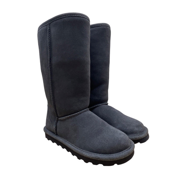 Bearpaw Women’s Gray Sheepskin/Wool Blend Suede Elle Winter Tall Boots Size 6