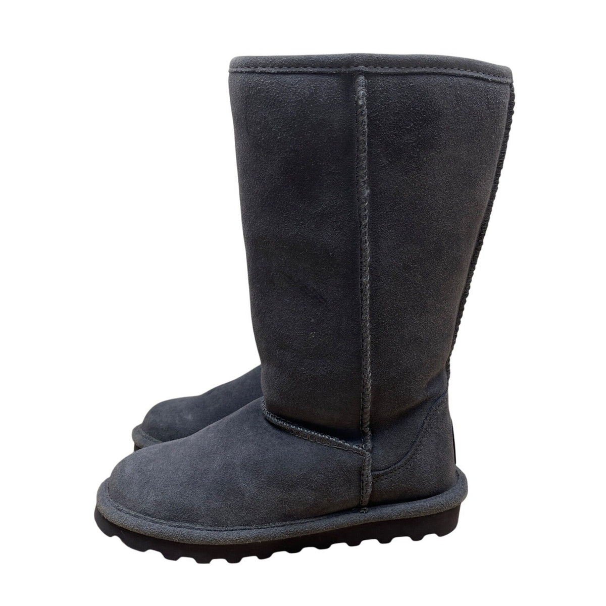 Bearpaw Women’s Gray Sheepskin/Wool Blend Suede Elle Winter Tall Boots Size 6