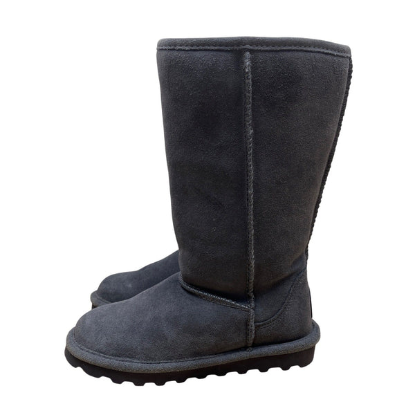 Bearpaw Women’s Gray Sheepskin/Wool Blend Suede Elle Winter Tall Boots Size 6