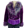 Vintage Uinis Purple Faux Fur Jacket With Trimmed Collar & Cuffs Szize L
