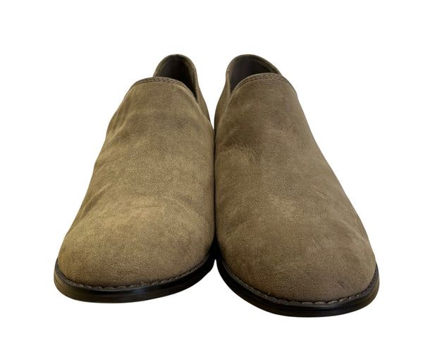 Xappeal Gemini Women’s Taupe Faux Suede Slip-On Block Heel Ankle Shoes Size 10