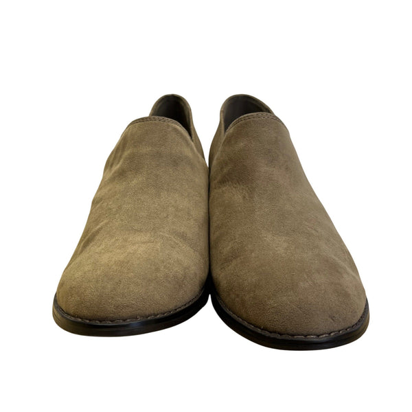 Xappeal Gemini Women’s Taupe Faux Suede Slip-On Block Heel Ankle Shoes Size 10