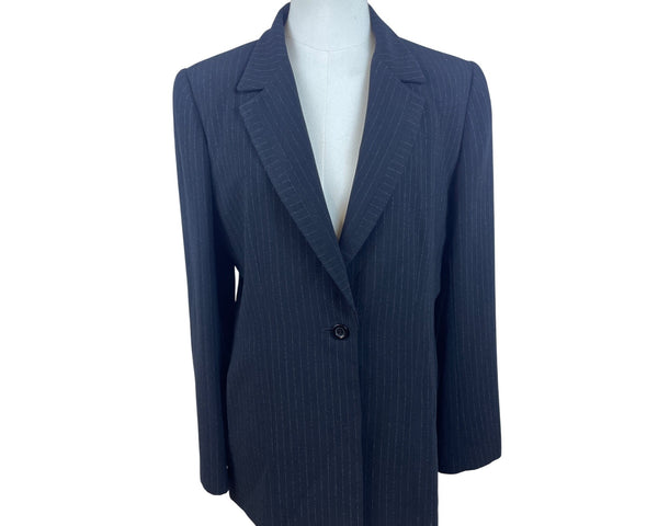 Casual Corner Annex Women's Black Pinstripe Blazer Size 10