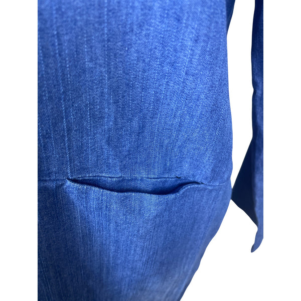 SSKNKN Womens Blue Denim Long-Sleeve Tunic Dress With Pockets Size XXL
