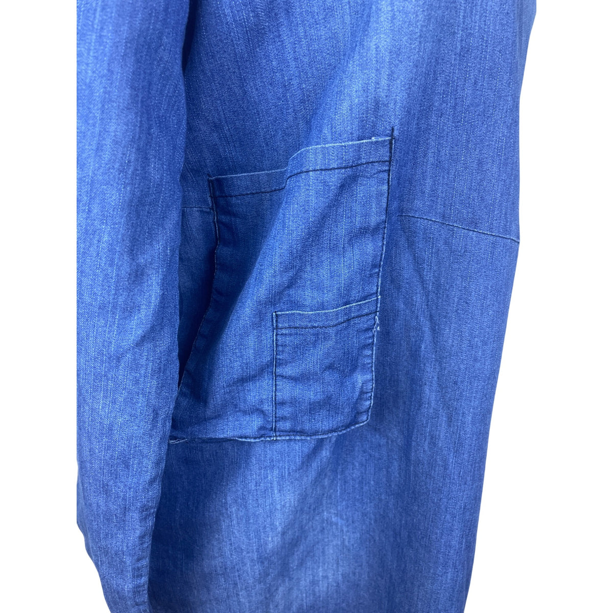SSKNKN Womens Blue Denim Long-Sleeve Tunic Dress With Pockets Size XXL