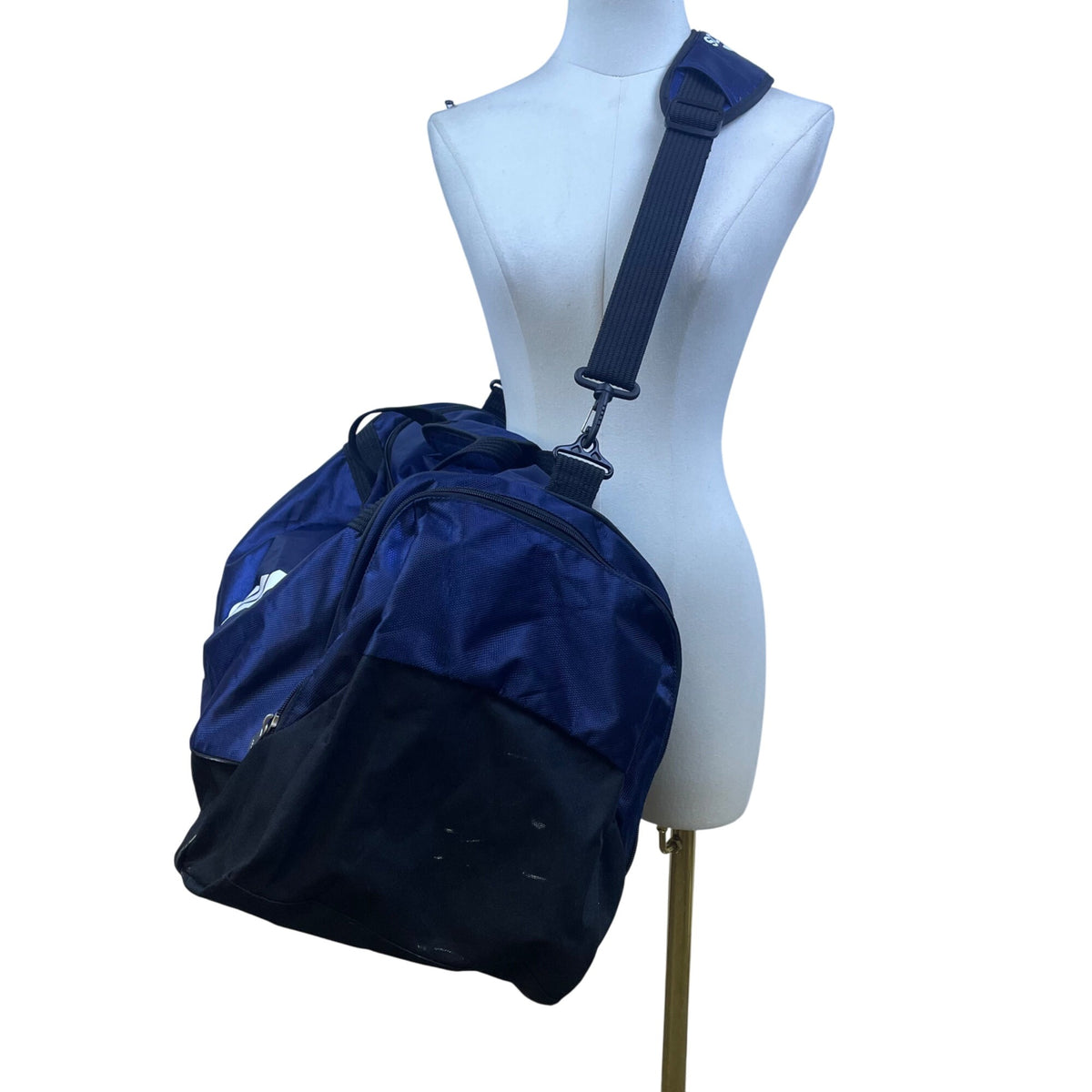 Adidas Unisex Blue & Black lining With Dual Handles Zipper Pockets Duffle Bag