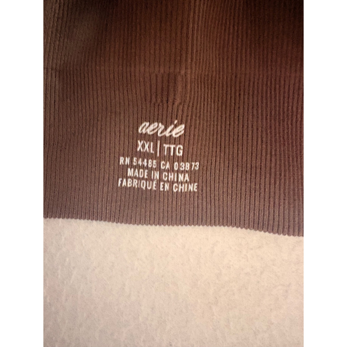 Aerie Womens Brown Ribbed Crisscross Back Sports Bra XXL Lightweight Stretchy Comfort