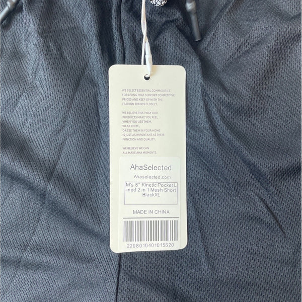 AHA Selected Men's Black Kinetic Pocket Running Shorts Sz XL - NWT
