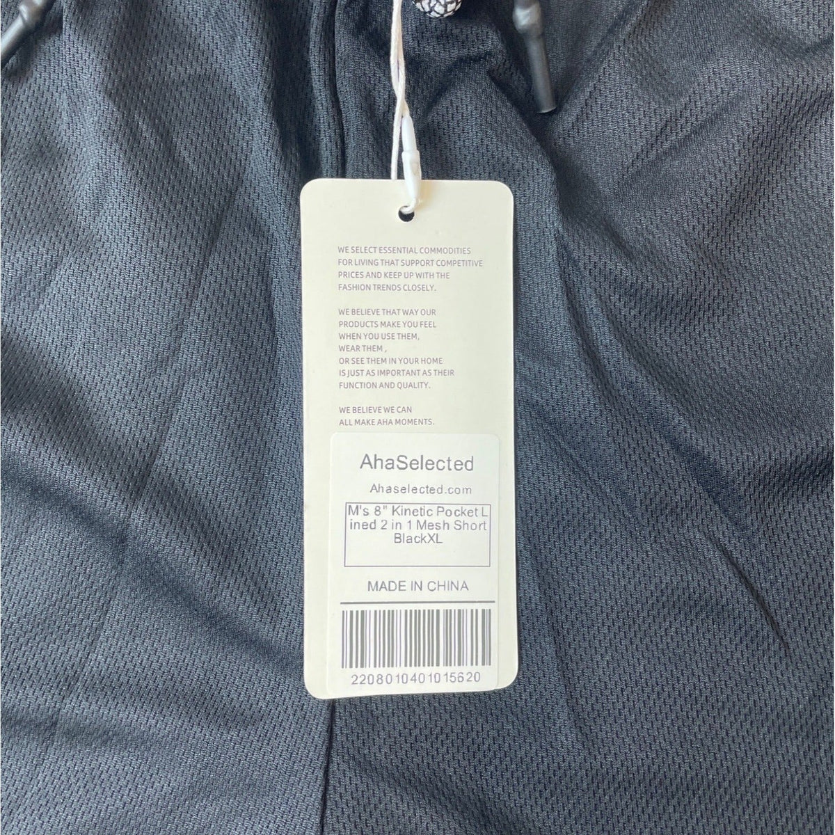 AHA Selected Men's Black Kinetic Pocket Running Shorts Sz XL - NWT