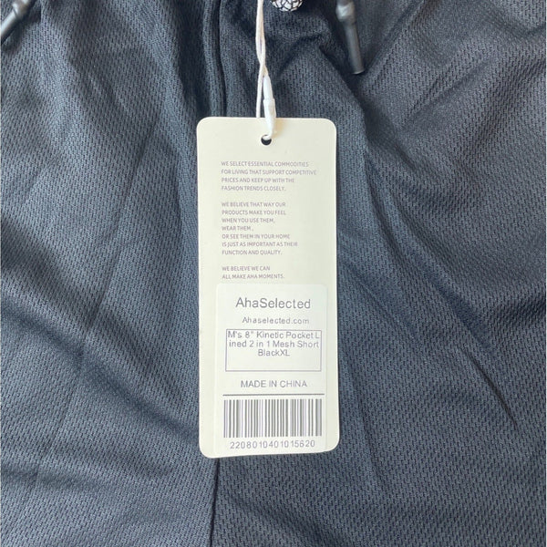 AHA Selected Men's Black Kinetic Pocket Running Shorts Sz XL - NWT