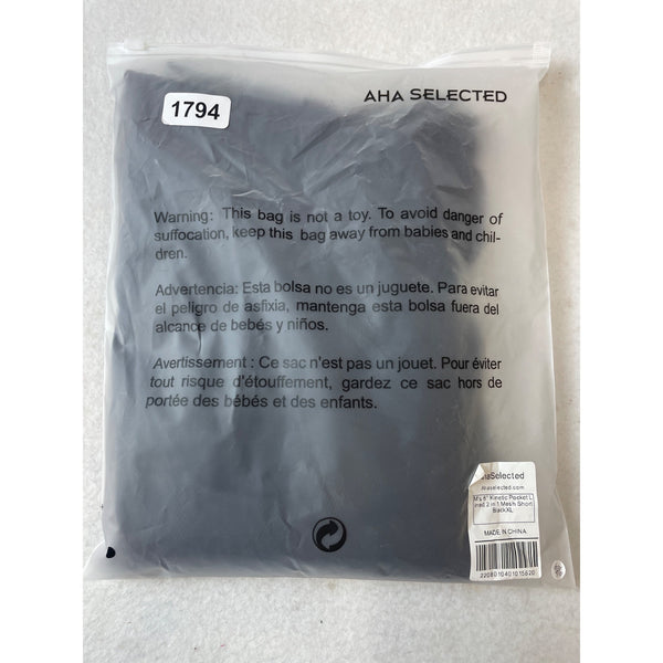 AHA Selected Men's Black Kinetic Pocket Running Shorts Sz XL - NWT