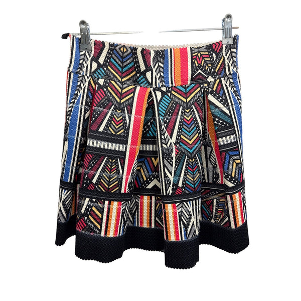 Xhilaration Womens Multicolor Geometric Print Pleated Mini Skirt M