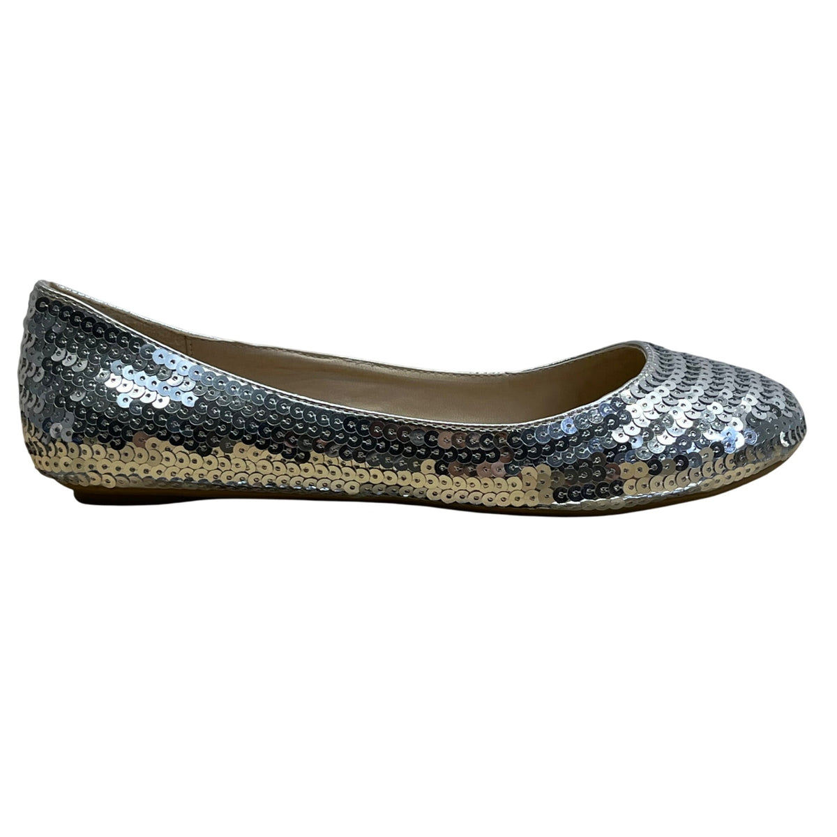 Shiekh Women’s Silver Sequin Elegant Sparkle Design Ballet Flats Size 6 - New