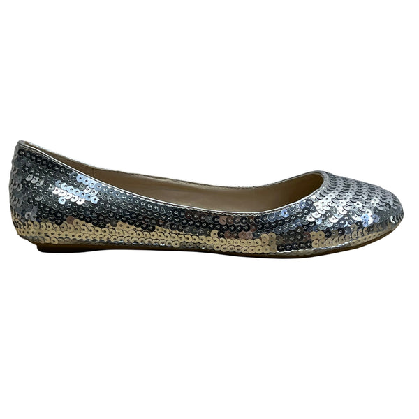 Shiekh Women’s Silver Sequin Elegant Sparkle Design Ballet Flats Size 6 - New
