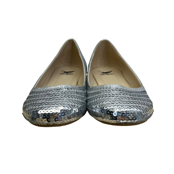 Shiekh Women’s Silver Sequin Elegant Sparkle Design Ballet Flats Size 6 - New