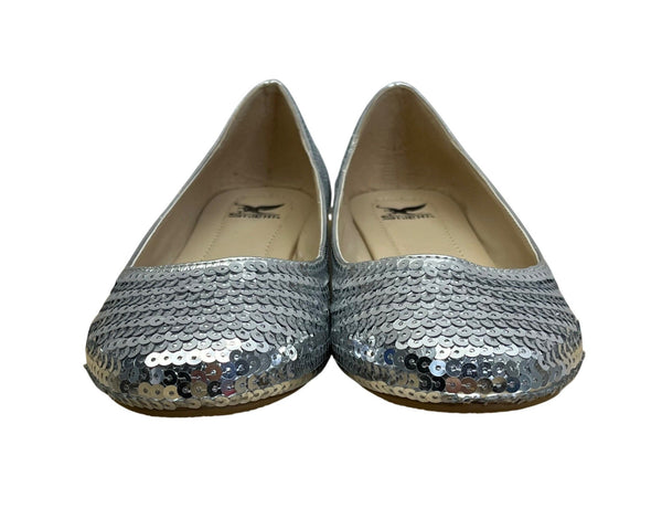 Shiekh Women’s Silver Sequin Elegant Sparkle Design Ballet Flats Size 6 - New