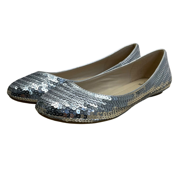 Shiekh Women’s Silver Sequin Elegant Sparkle Design Ballet Flats Size 6 - New