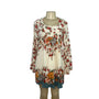 Free People Floral Long-Sleeve Boho Mini Dress With Tie Back Detail Size S