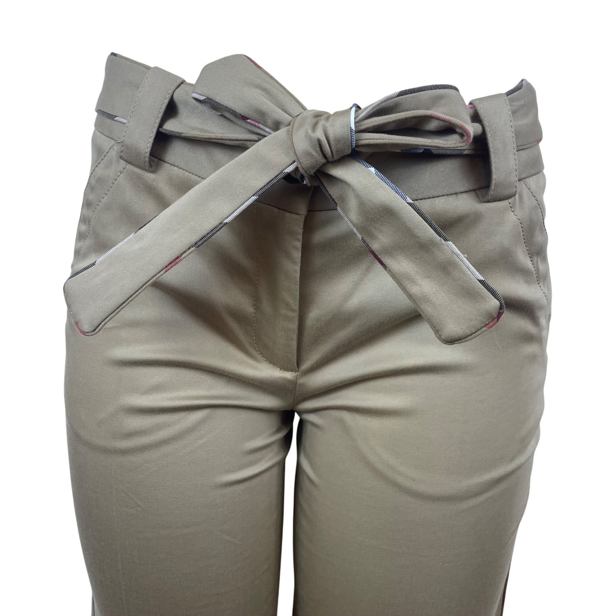 Burberry Women's Beige Cotton/Elastane Belted Shorts Size 6 - New