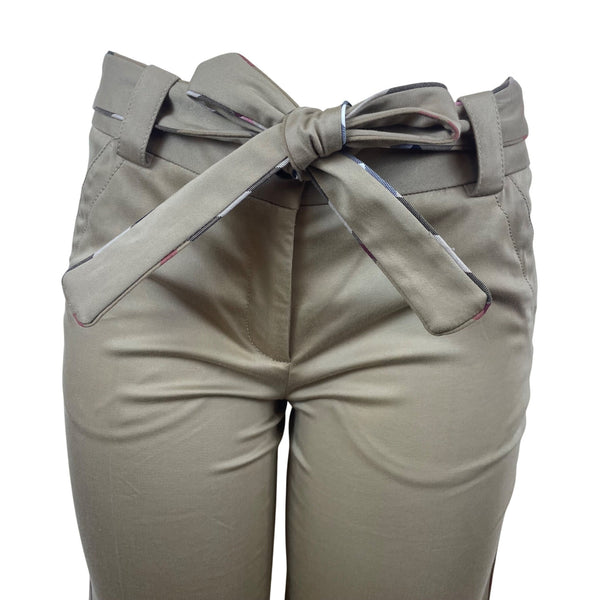 Burberry Women's Beige Cotton/Elastane Belted Shorts Size 6 - New